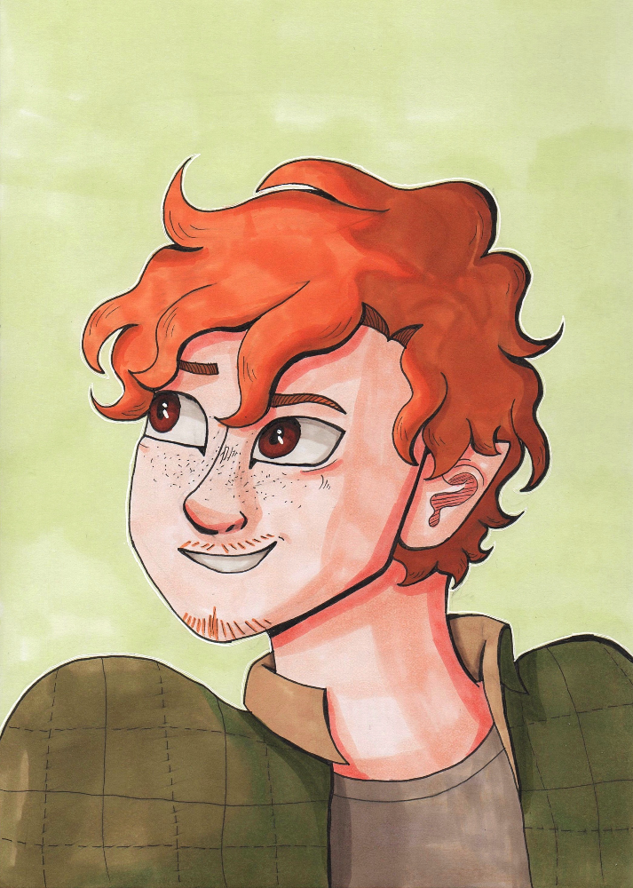 Marker drawing of another werewolf boy