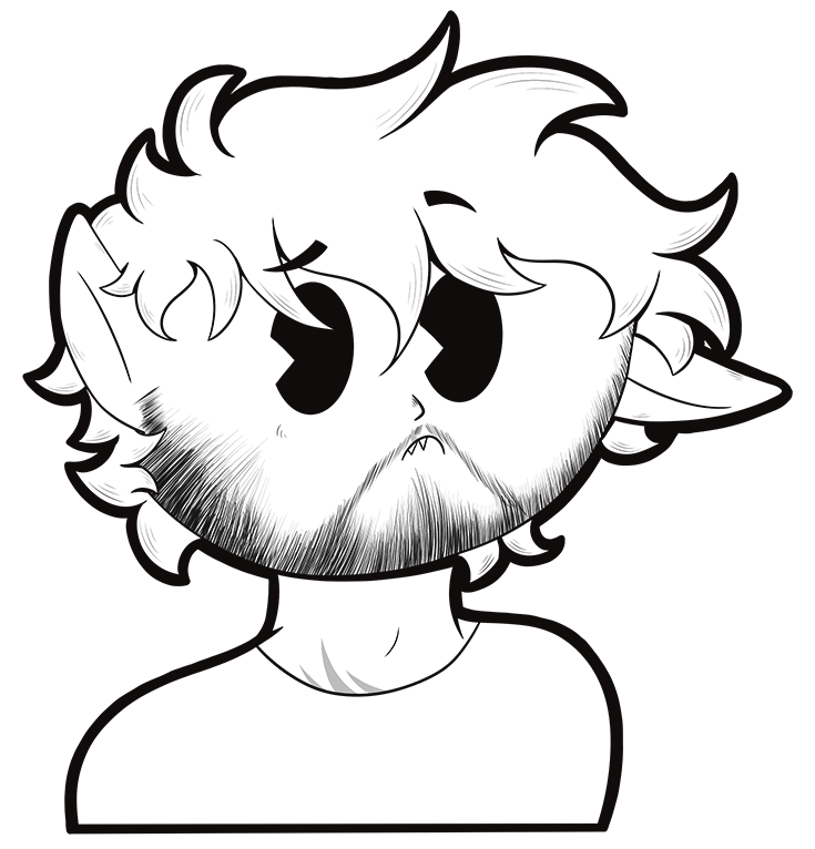 simple line drawing of werewolf Hyde