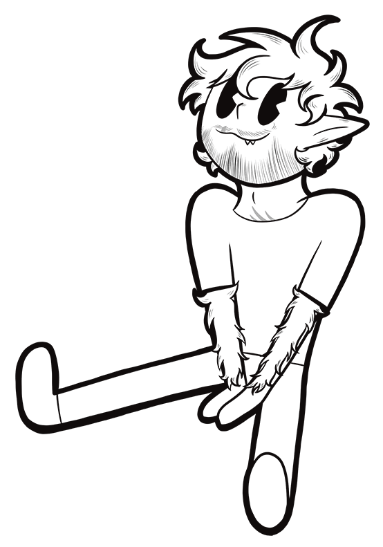 simple line drawing of werewolf Hyde