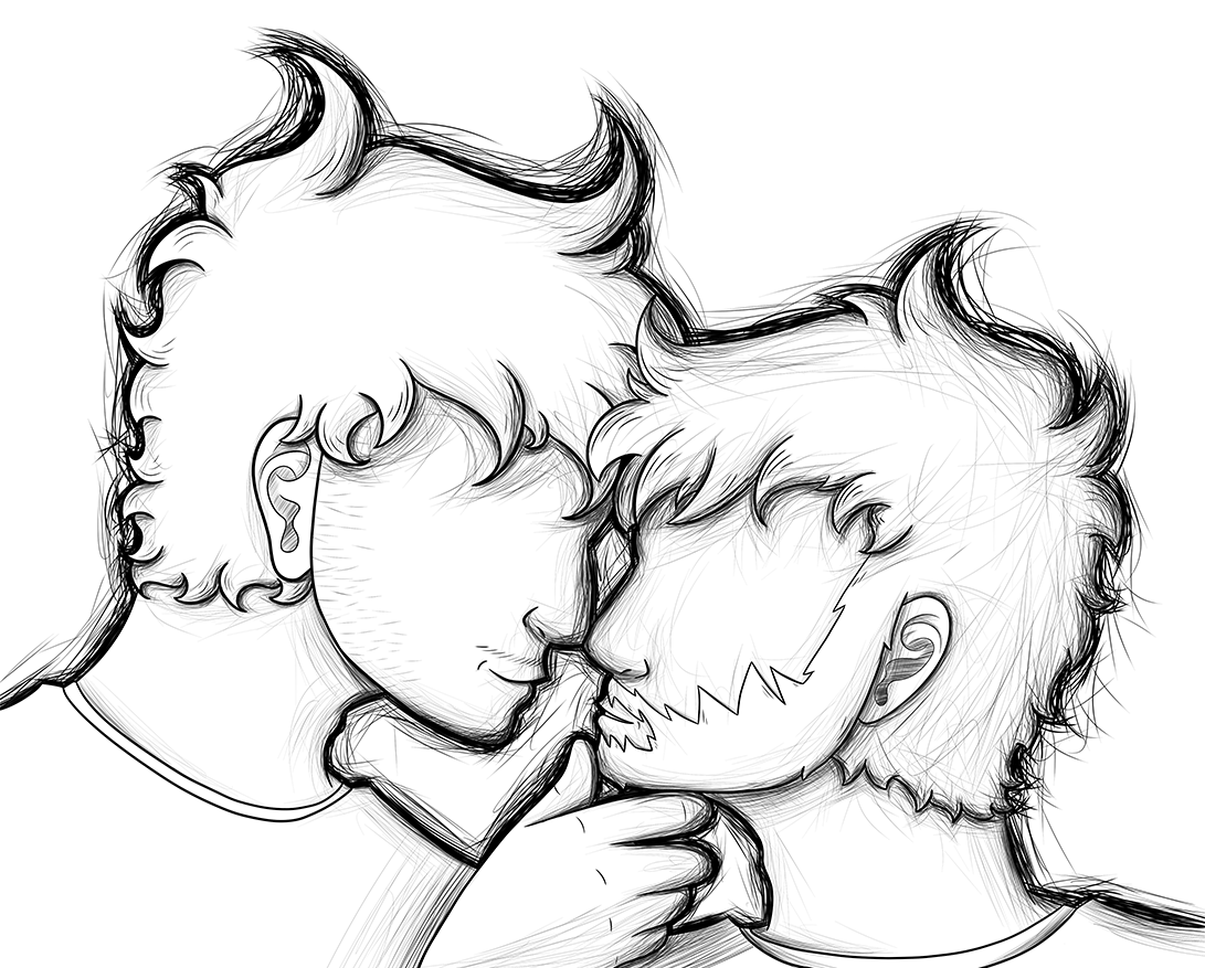 simple line drawing of Old Men Nose Touch