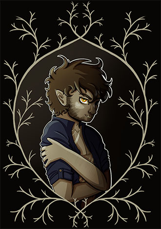 An elaborate portrait of Hyde with a specific colour palette and different energy than he usually has