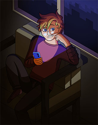 Just a guy on his phone